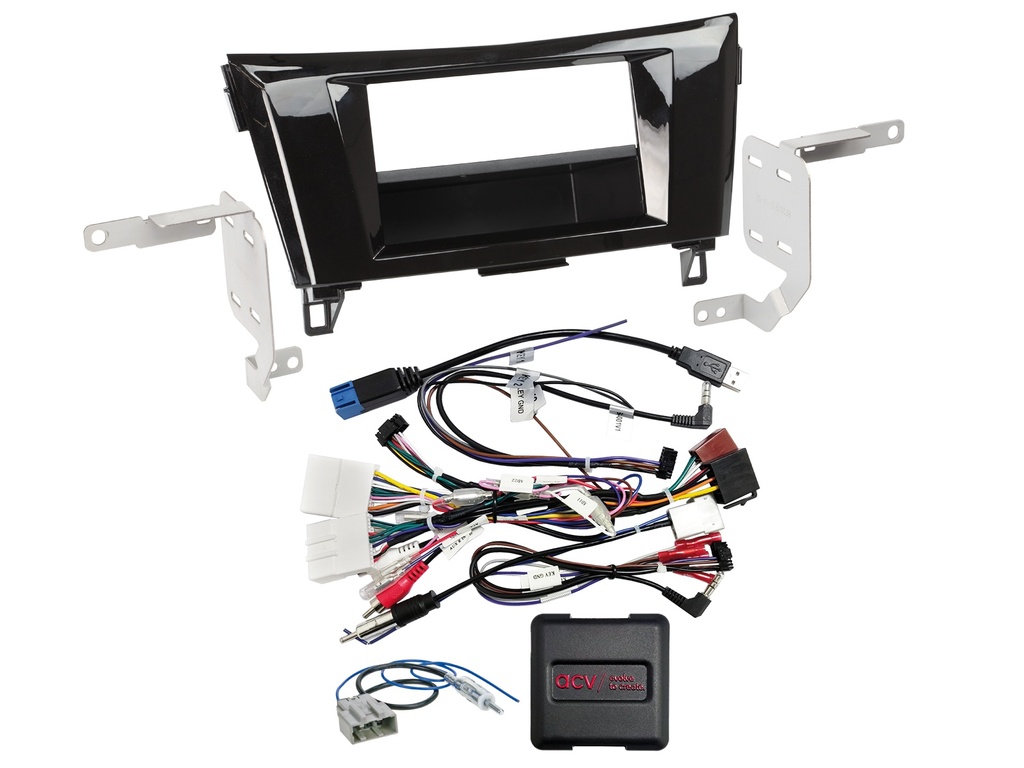 [2-DIN Kit with pocket Nissan Qashqai/X-Trail SWC/antenna/USB] 611210-17-1