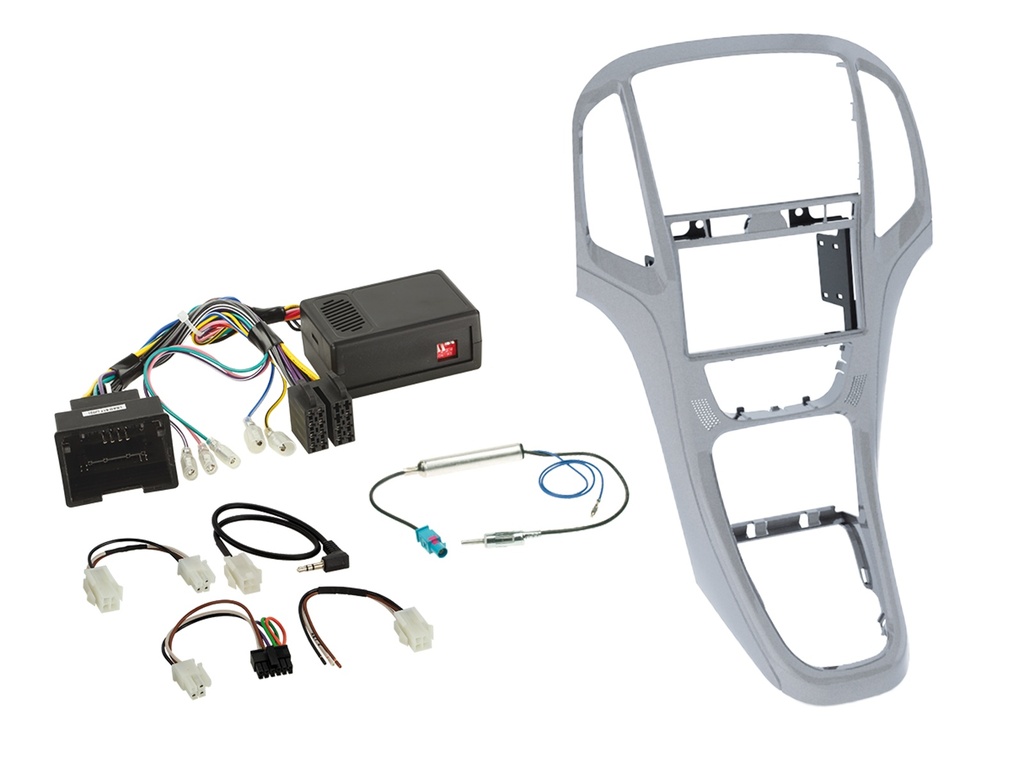 [2-DIN Kit Opel Astra J 2009-2018 platin silver SWC/Lead 3] 621230-23-3