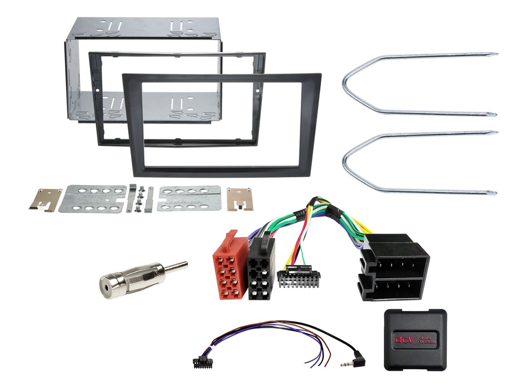 [2-DIN Kit Opel vehicles black SWC analogue/antenna] 621230-26-1