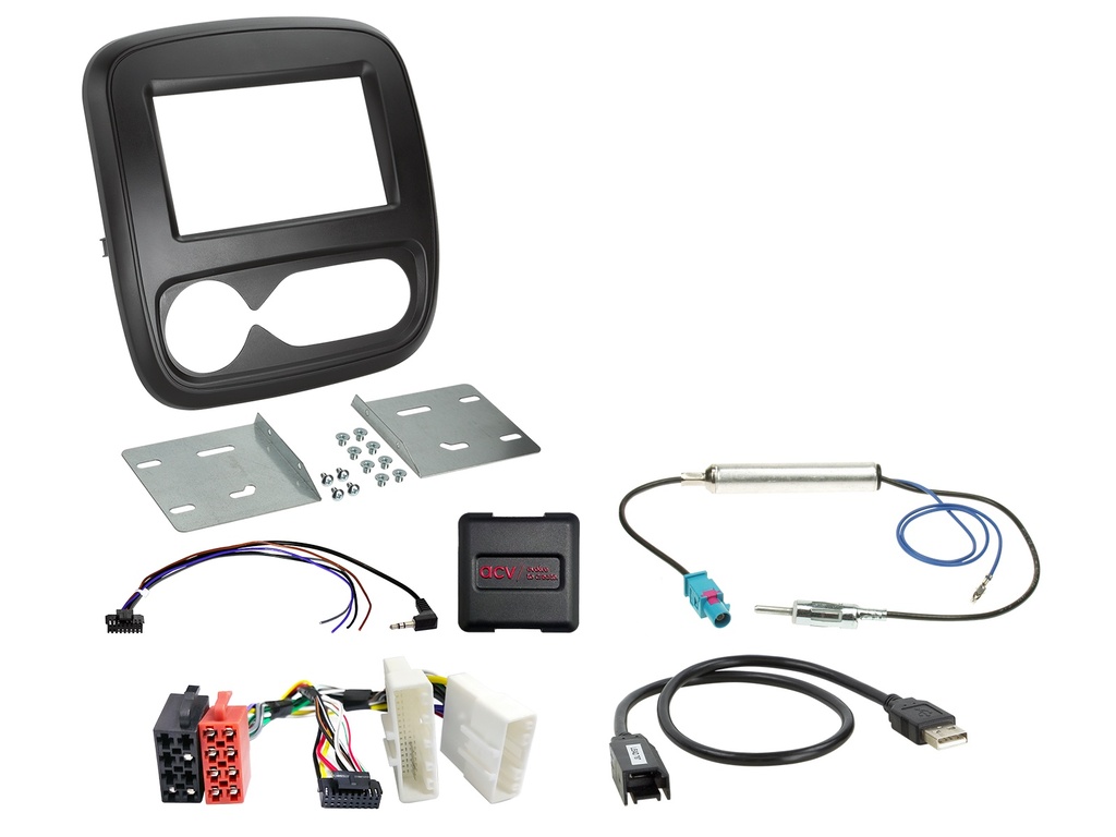 [2-DIN Kit Fiat/Nissan/Opel/Renault with climatronics SWC/USB] 621250-18-1