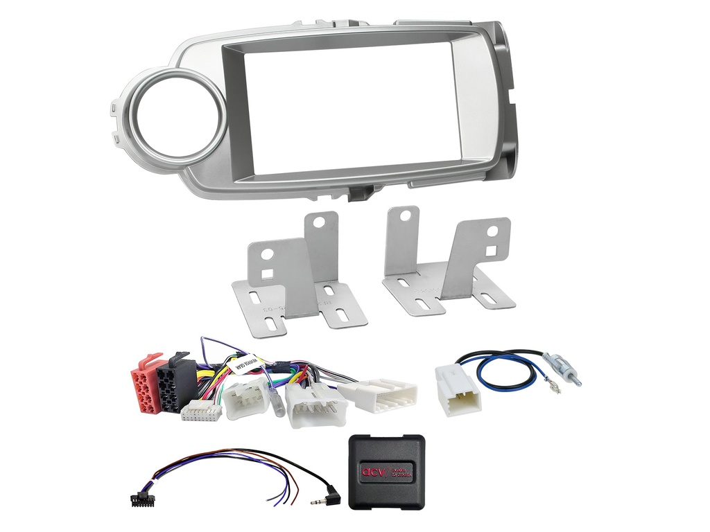 [2-DIN Kit Toyota Yaris(XP13) 10/2011-08/2014 silver SWC] 621300-25-1