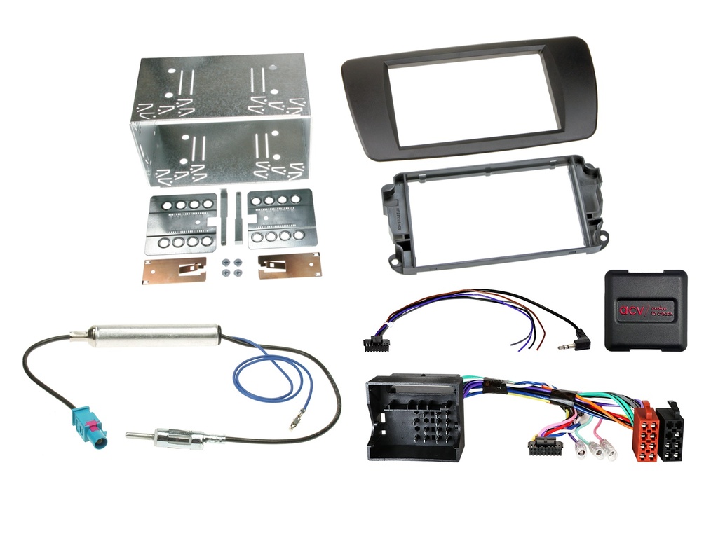 [2-DIN Kit Seat Ibiza 2008-2015 nit black SWC/antenna] 621328-06-2